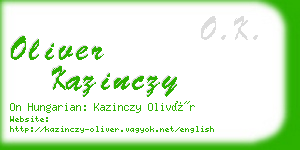 oliver kazinczy business card